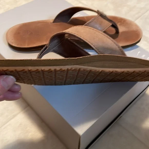 Reef leather smoothy flip flop men’s size 10 - Picture 8 of 11
